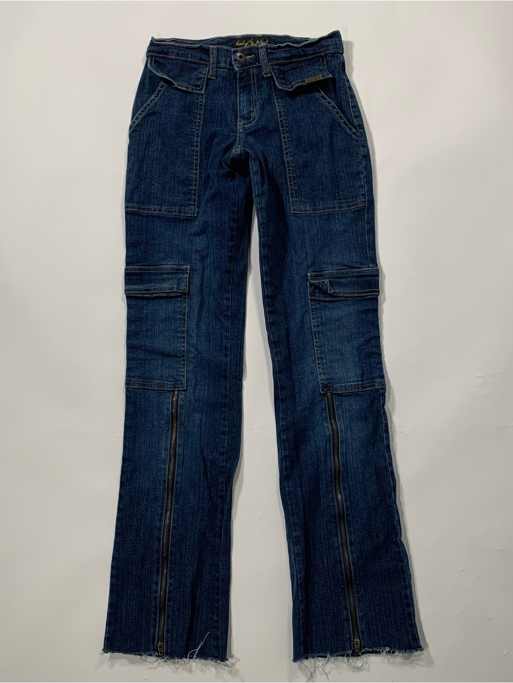 Vintage Y2K Baby Phat Jeans Size 1 Zip Hem Flare